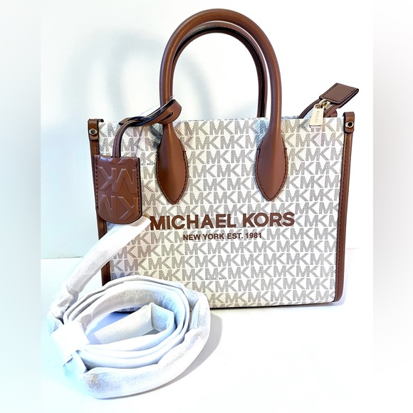 NWT Michael Kors Mirella Small Crossbody Tote Bag in Vanilla - Picture 2 of 7